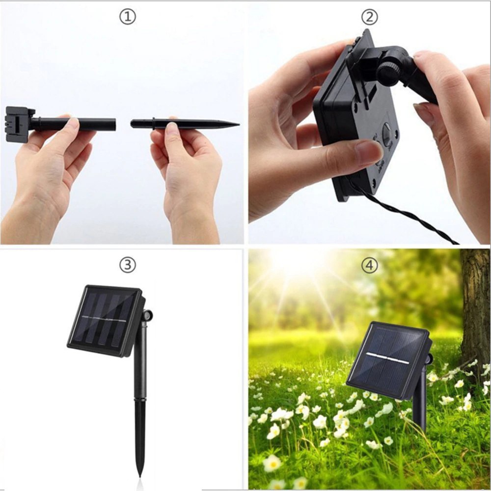 Lampa solarna ogrodowa Girlanda Solar Ciepła Biel Lampa solarna ogrodowa Girlanda Solar Ciepła Biel