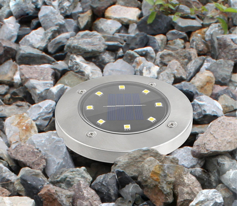 Lampa solarna ogrodowa gruntowa 8 LED Zimna Biel Lampa solarna ogrodowa gruntowa 8 LED Zimna Biel