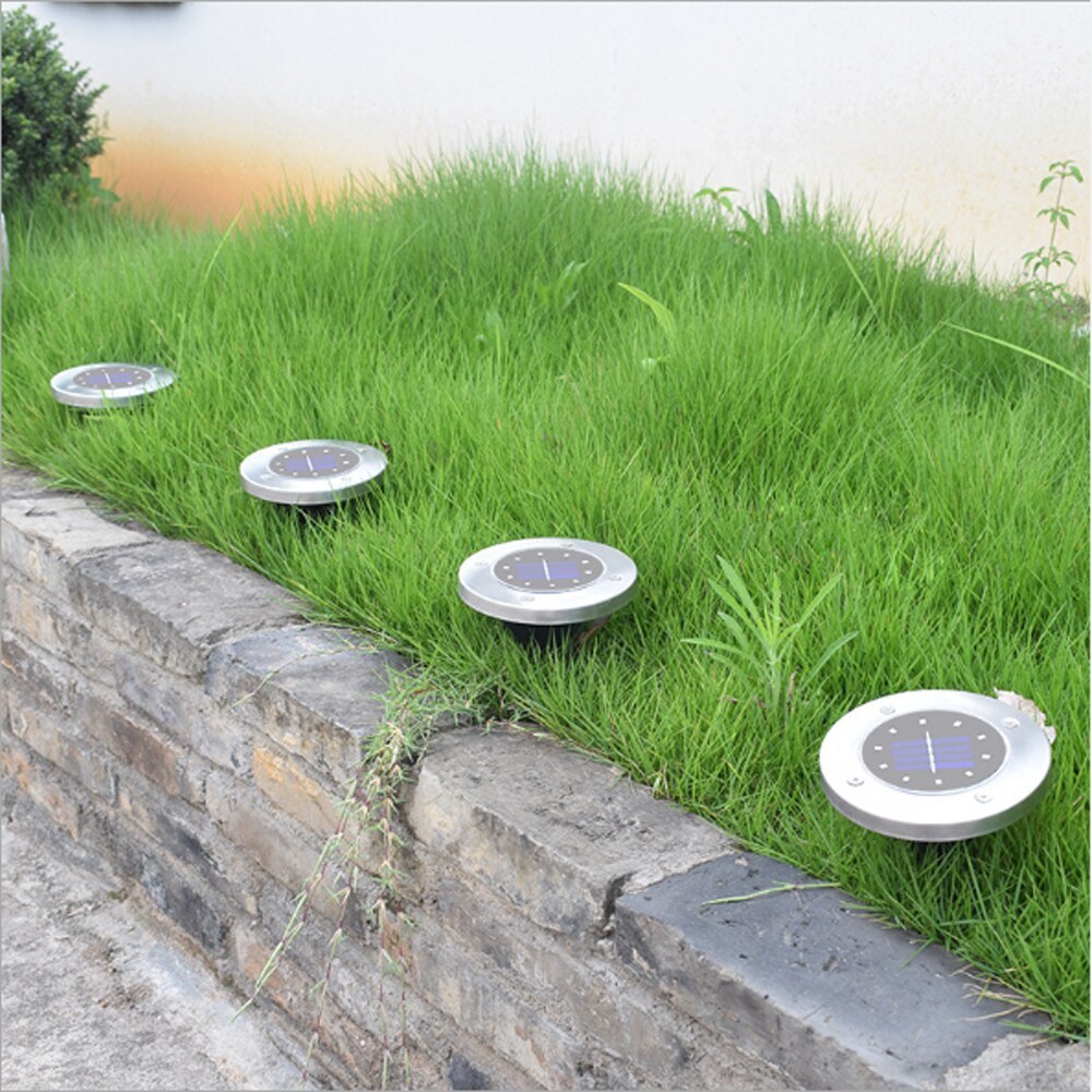 Lampa solarna ogrodowa gruntowa 8 LED Zimna Biel Lampa solarna ogrodowa gruntowa 8 LED Zimna Biel