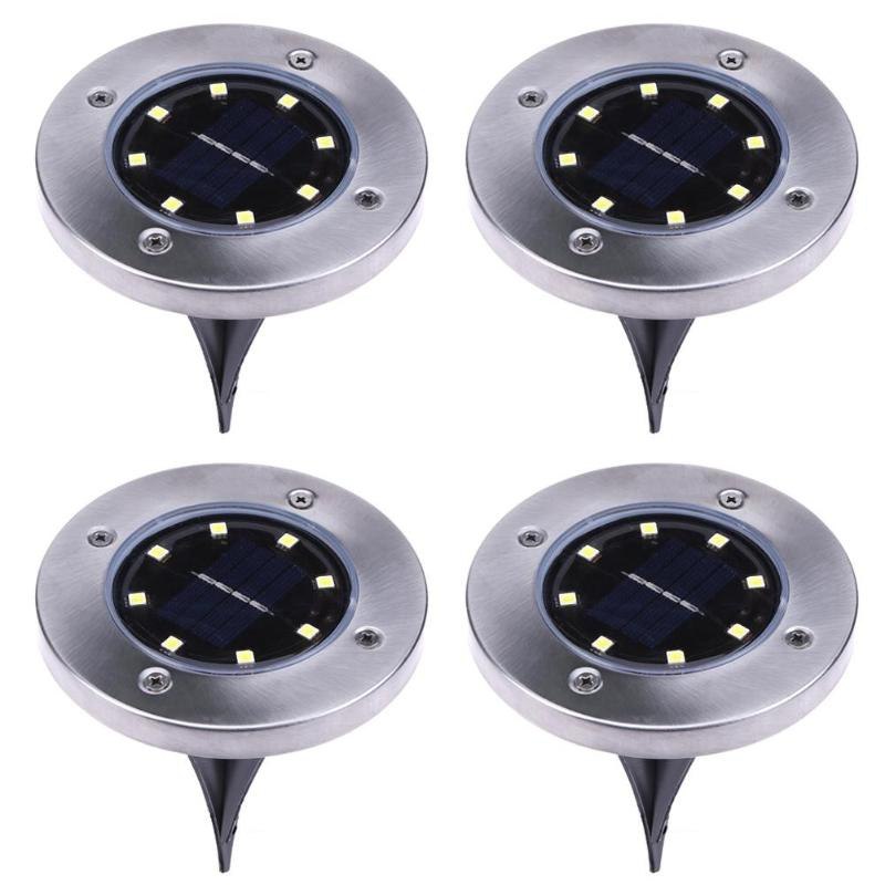 Lampa solarna ogrodowa grunt 8 LED Zimna Biel 4 szt Lampa solarna ogrodowa grunt 8 LED Zimna Biel 4 szt