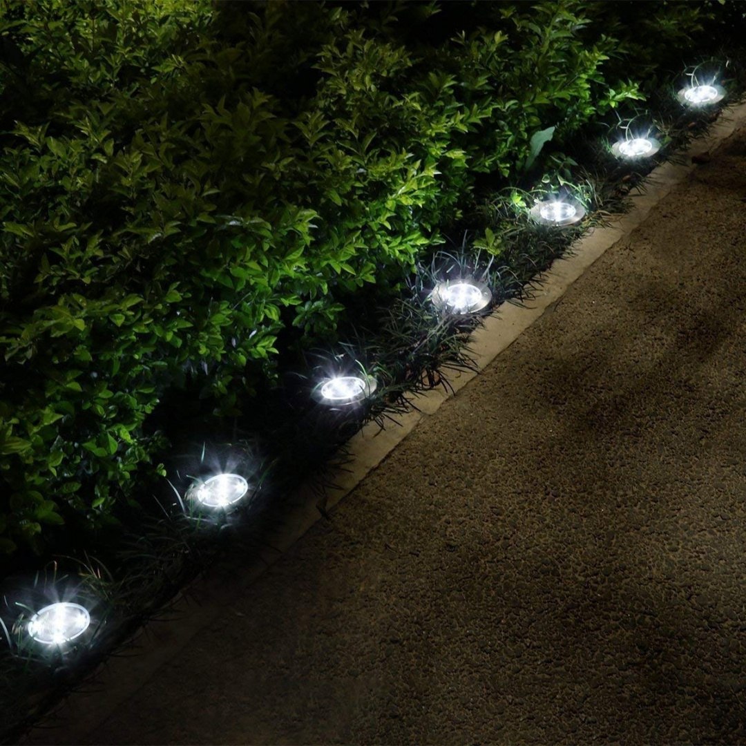 Lampa solarna ogrodowa grunt 8 LED Zimna Biel 4 szt Lampa solarna ogrodowa grunt 8 LED Zimna Biel 4 szt