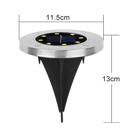 Lampa solarna ogrodowa grunt 8 LED Zimna Biel 4 szt Lampa solarna ogrodowa grunt 8 LED Zimna Biel 4 szt
