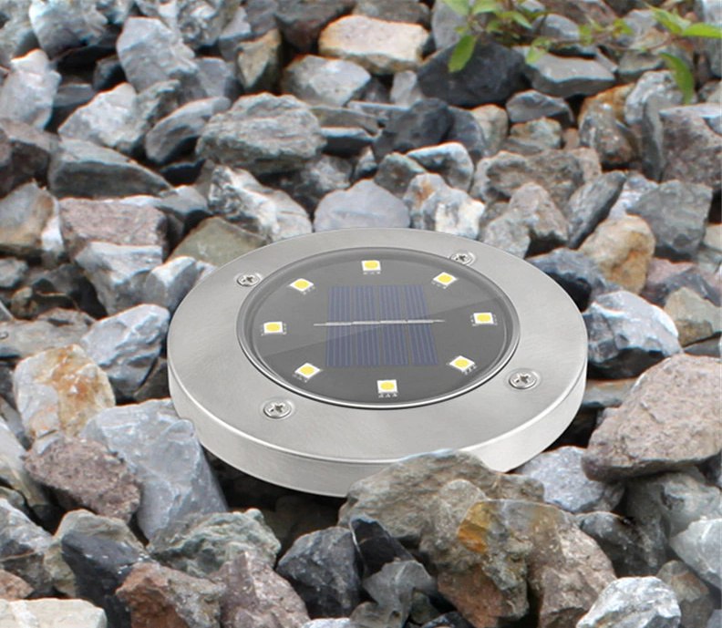 Lampa solarna ogrodowa grunt 8 LED Zimna Biel 4 szt Lampa solarna ogrodowa grunt 8 LED Zimna Biel 4 szt