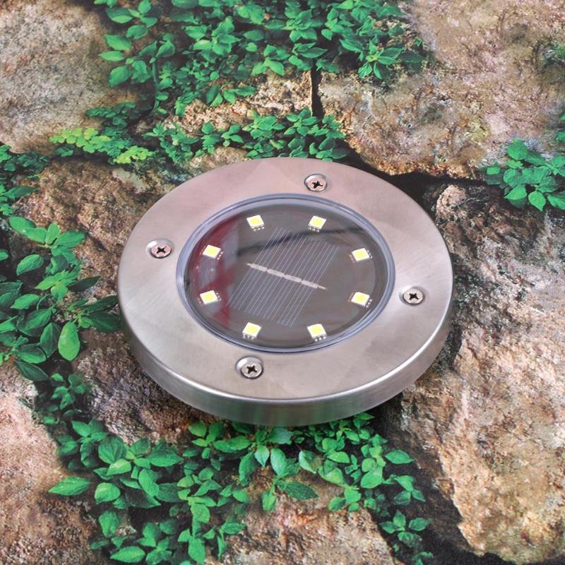 Lampa solarna ogrodowa grunt 8 LED Zimna Biel 4 szt Lampa solarna ogrodowa grunt 8 LED Zimna Biel 4 szt