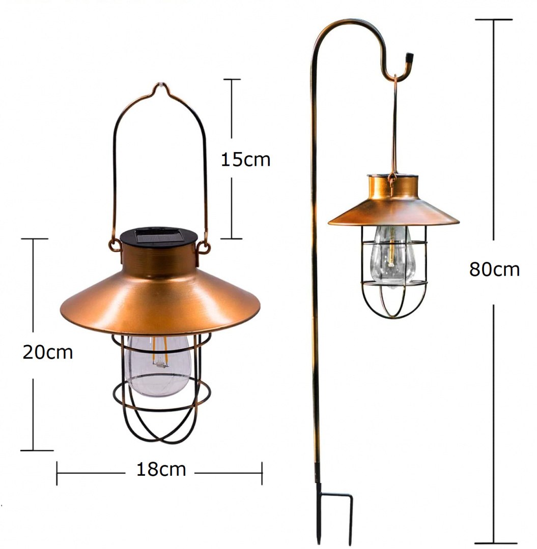 Lampa ogrodowa solarna Latarenka styl RETRO 2 szt Lampa ogrodowa solarna Latarenka styl RETRO 2 szt