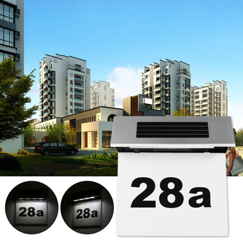 Podświetlany Numer Domu Tabliczka Metal LED SOLAR Podświetlany Numer Domu Tabliczka Metal LED SOLAR