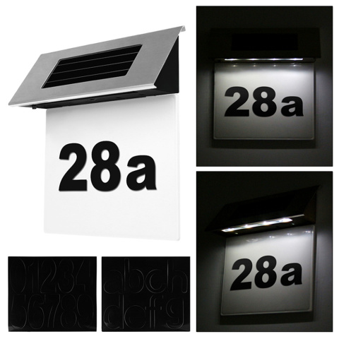 Podświetlany Numer Domu Tabliczka Metal LED SOLAR Podświetlany Numer Domu Tabliczka Metal LED SOLAR