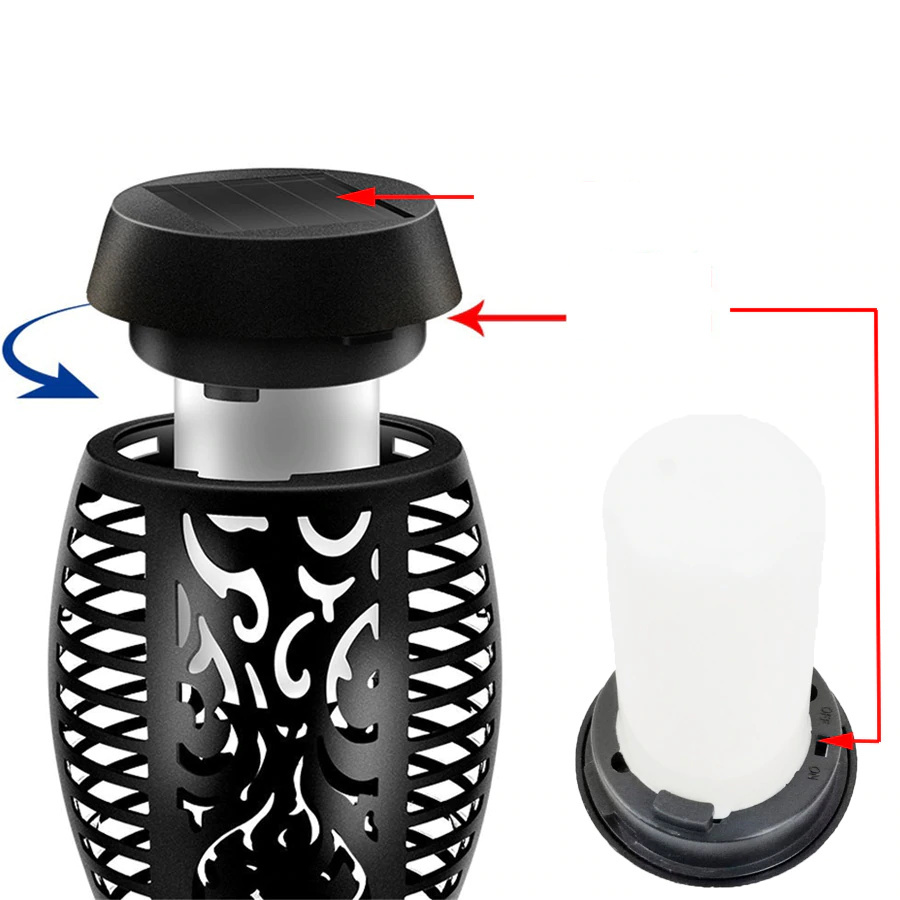 Lampa solarna ogrodowa Pochodnia LED Efekt Ognia Lampa solarna ogrodowa Pochodnia LED Efekt Ognia