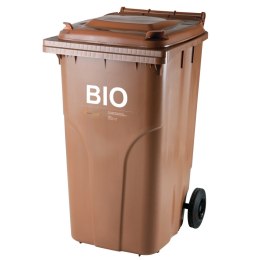 Pojemnik kubeł na BIO odpady i śmieci spożywcze ATESTY Europlast Austria - brązowy 240L