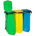 Stojak uchwyt na worki 120L na śmieci do segregacji - 3 rodzaje odpadków