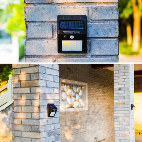 Lampa solarna z czujnikiem ruchu 20 LED ELEWACYJNA Lampa solarna z czujnikiem ruchu 20 LED ELEWACYJNA