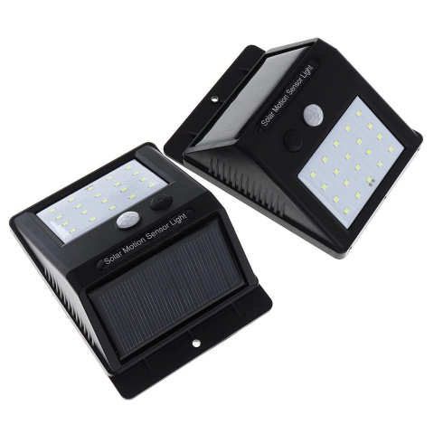 Lampa solarna z czujnikiem ruchu 20 LED ELEWACYJNA Lampa solarna z czujnikiem ruchu 20 LED ELEWACYJNA