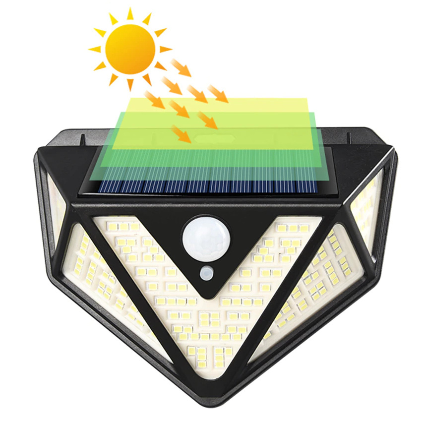Lampa solarna czujnik ruchu 166 LED Elewacyjna Lampa solarna czujnik ruchu 166 LED Elewacyjna