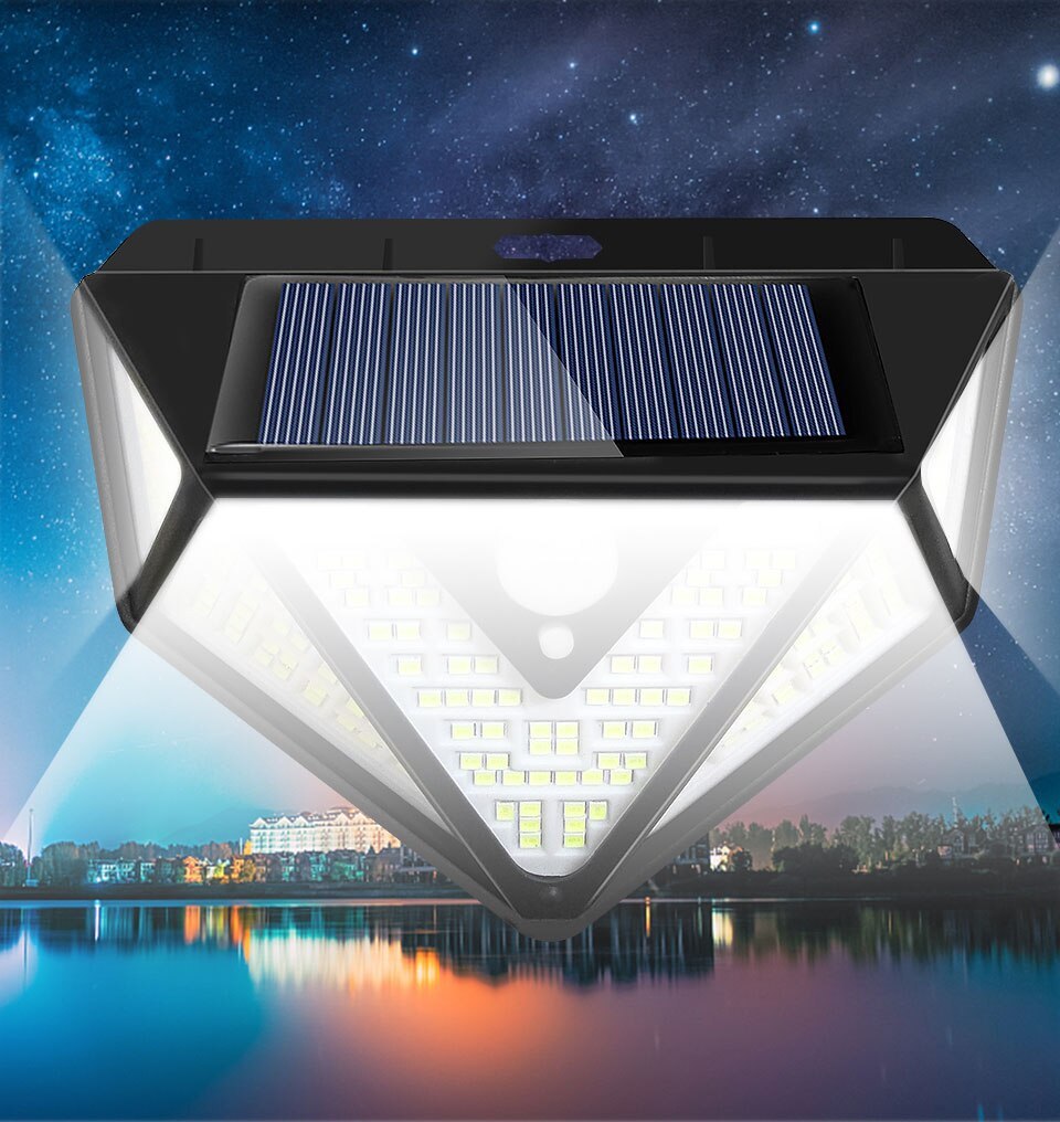 Lampa solarna czujnik ruchu 166 LED Elewacyjna Lampa solarna czujnik ruchu 166 LED Elewacyjna
