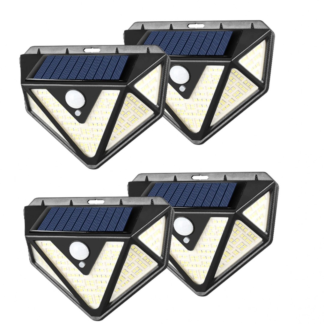 Lampy solarne z czujnikiem ruchu 166 LED Zestaw 4 szt Lampy solarne z czujnikiem ruchu 166 LED Zestaw 4 szt