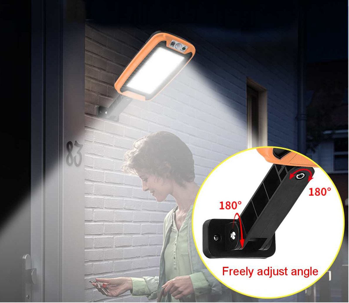 Lampa solarna ULICZNA czujnik ruchu 160 LED Niebieska Lampa solarna ULICZNA czujnik ruchu 160 LED Niebieska
