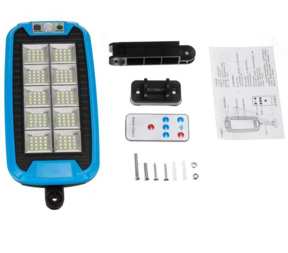 Lampa solarna ULICZNA czujnik ruchu 160 LED Niebieska Lampa solarna ULICZNA czujnik ruchu 160 LED Niebieska