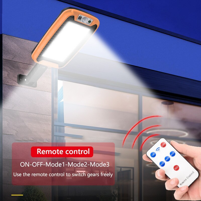 Lampa solarna ULICZNA czujnik ruchu 160 LED Pomarańczowa Lampa solarna ULICZNA czujnik ruchu 160 LED Pomarańczowa