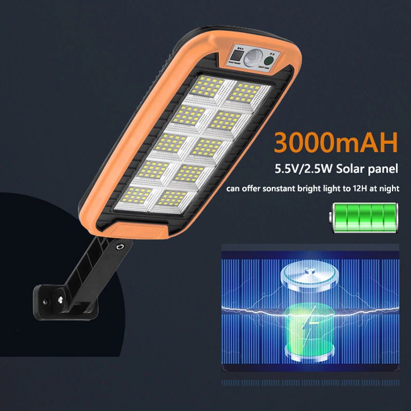 Lampa solarna ULICZNA czujnik ruchu 160 LED Pomarańczowa Lampa solarna ULICZNA czujnik ruchu 160 LED Pomarańczowa