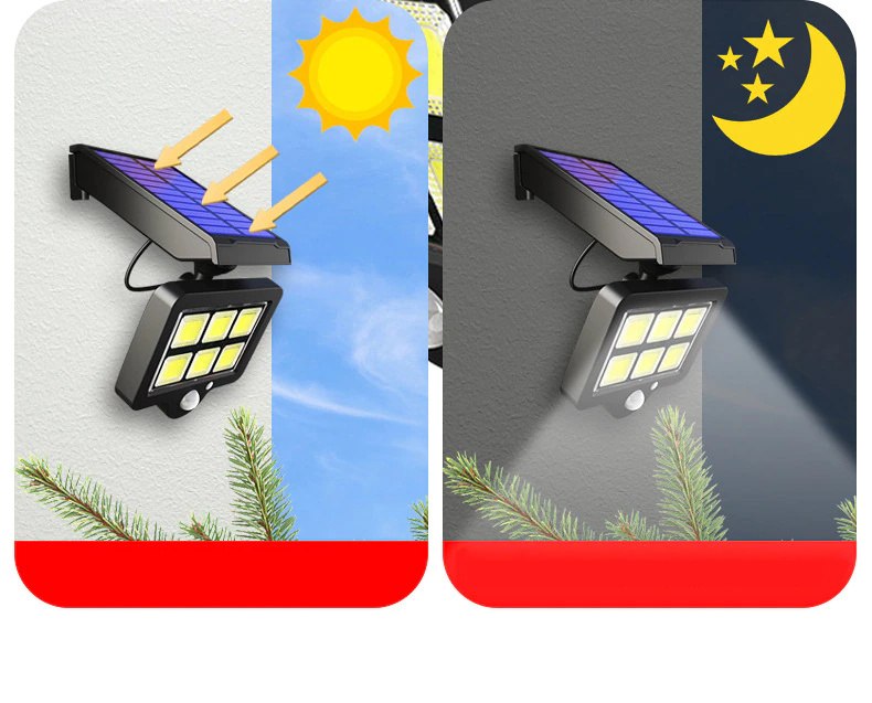 Lampa solarna z czujnikiem ruchu i zmierzchu + PILOT