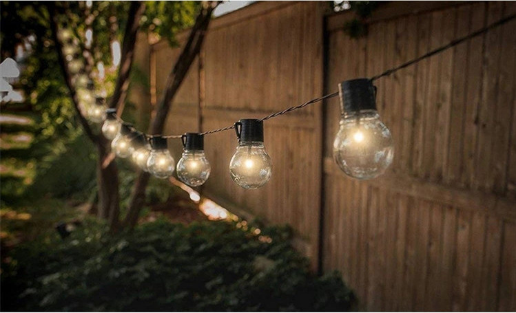Lampa solarna ogrodowa Girlanda Żarówki Ciepła Biel