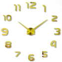 Zegar naklejany na ścianę duży ozdobny Cyfry Złoty