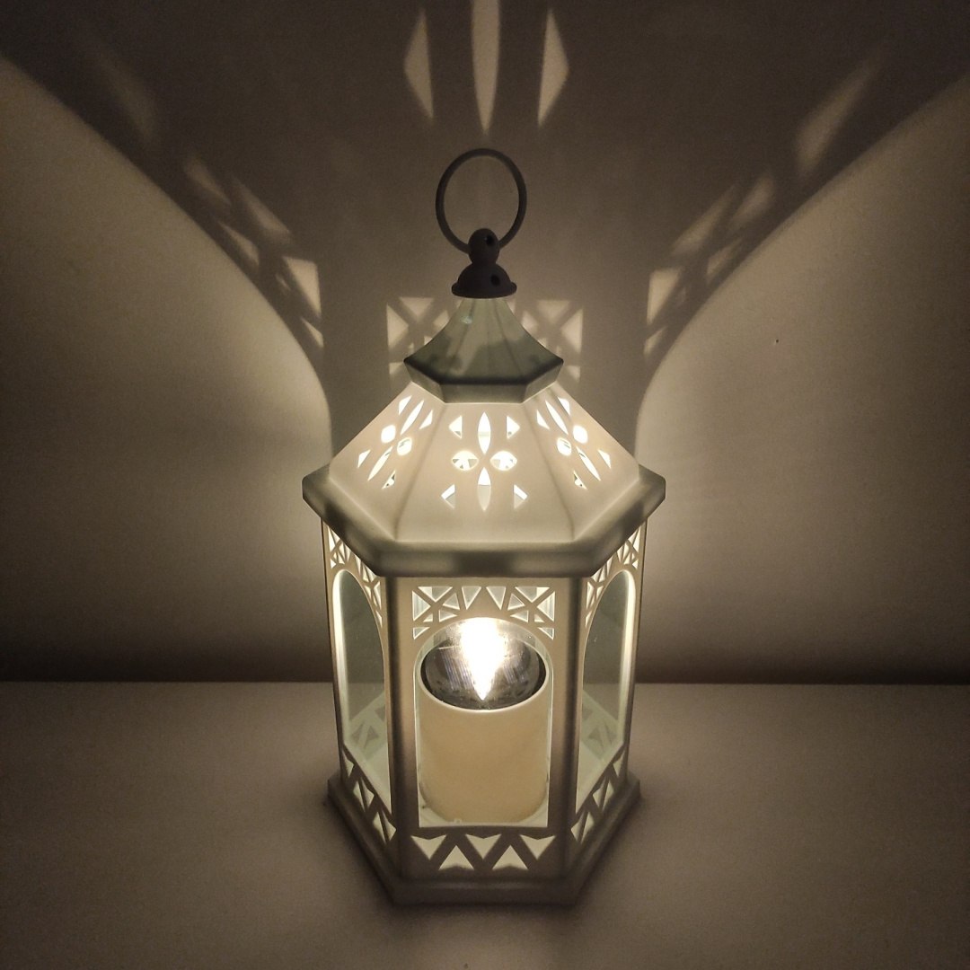 Latarenka Lampion Lampa solarna LED efekt świeczki Biała Latarenka Lampion Lampa solarna LED efekt świeczki Biała