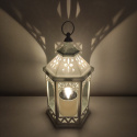 Latarenka Lampion Lampa solarna LED efekt świeczki Biała