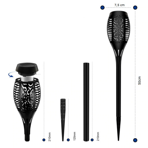 Lampa solarna ogrodowa Pochodnia Efekt Ognia 6 szt Lampa solarna ogrodowa Pochodnia Efekt Ognia 6 szt