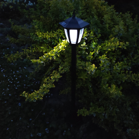Lampa ogrodowa solarna LATARNIA Wysoka 90 cm Czarna Lampa ogrodowa solarna LATARNIA Wysoka 90 cm Czarna