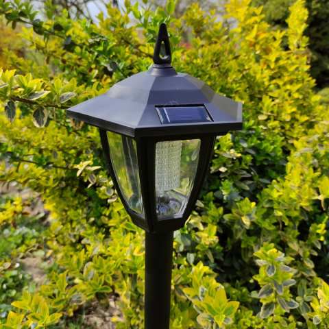 Lampa ogrodowa solarna LATARNIA Wysoka 90 cm Czarna Lampa ogrodowa solarna LATARNIA Wysoka 90 cm Czarna