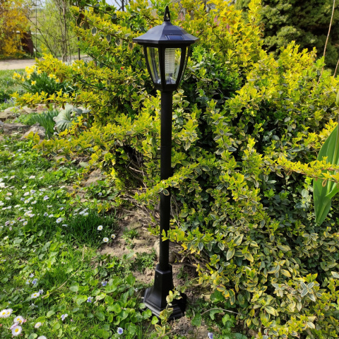 Lampa ogrodowa solarna LATARNIA Wysoka 90 cm Czarna Lampa ogrodowa solarna LATARNIA Wysoka 90 cm Czarna