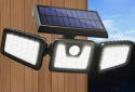 Lampa solarna czujnik ruchu trzy regulowane reflektory