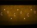 Lampki LED kurtyna księżyc gwiazdy 2,5m 138LED ciepły