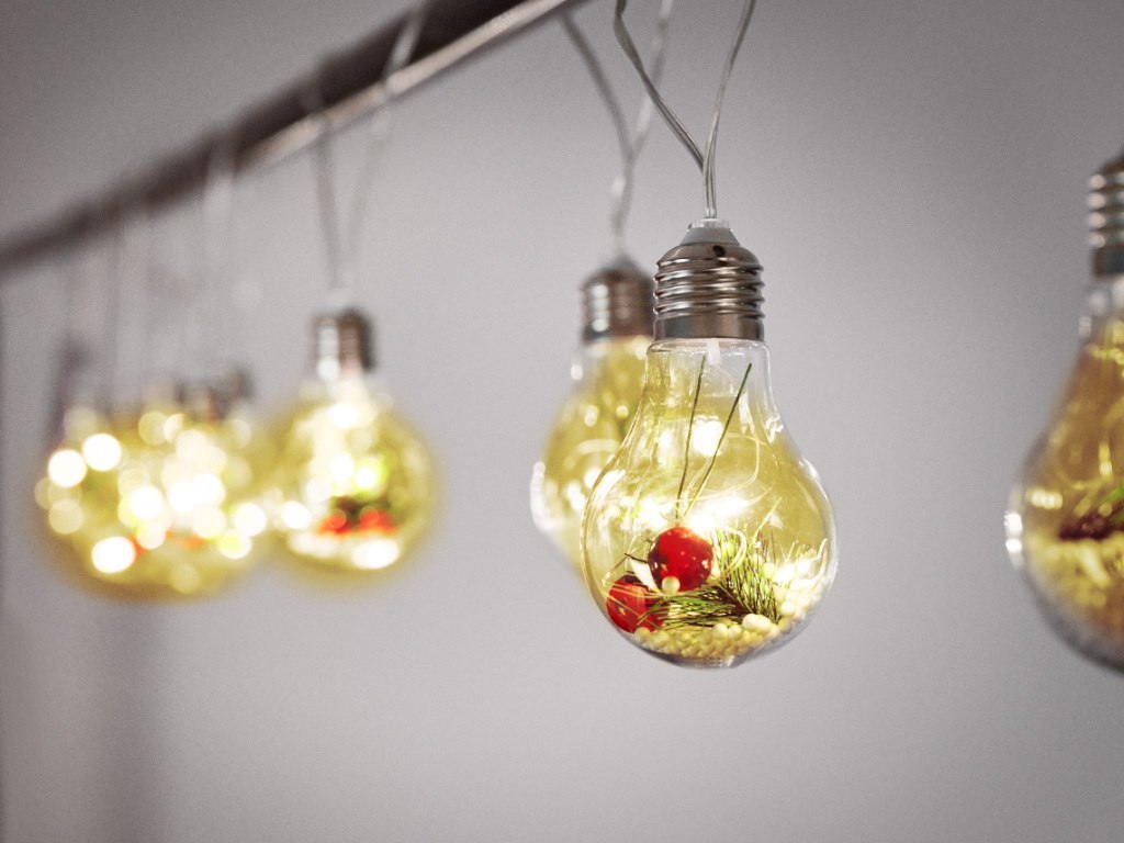 Lampki LED łańcuch na baterie kurtyna kule z dekoracją 3m 50LED ciepły