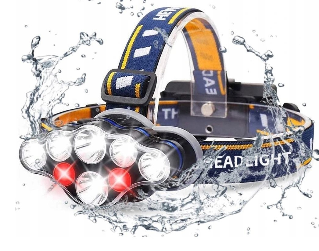 Latarka czołowa czołówka mocna 8 led 2x akumulator Latarka czołowa czołówka mocna 8 led 2x akumulator