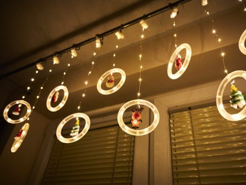 Lampki LED kurtyna z figurkami 3m 125LED ciepły biały Lampki LED kurtyna z figurkami 3m 125LED ciepły biały