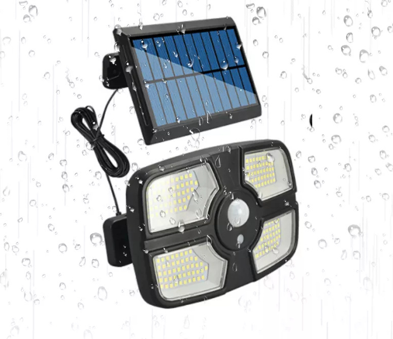 Lampa solarna czujnik ruchu osobny solar 208 LED + PILOT ZEWNĘTRZNA
