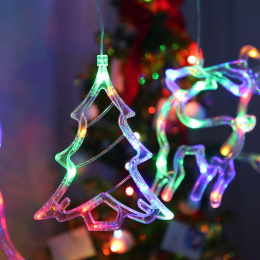 Lampki Świąteczne LED kurtyna renifer 2,5m 138 LED MULTIKOLOR