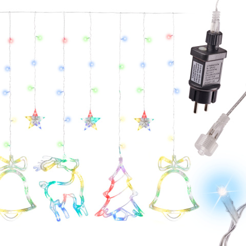 Lampki LED kurtyna renifer 2,5m 138LED MULTIKOLOR Lampki LED kurtyna renifer 2,5m 138LED MULTIKOLOR