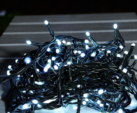 Lampki LED łańcuch świetlny 10m 100LED zimny biały Lampki LED łańcuch świetlny 10m 100LED zimny biały