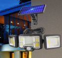 Lampa solarna zewnętrzna czujnik ruchu trzy Jasne reflektory Solidna