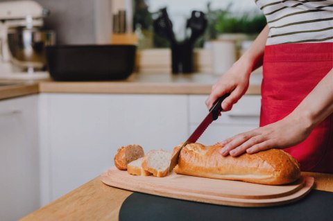 Chlebak szary duży na chleb pieczywo bukowa deska pokrywka Chlebak szary duży na chleb pieczywo bukowa deska pokrywka