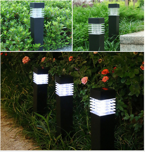 Lampa ogrodowa solarna LED Wbijana Kwadrat Słupek Lampa ogrodowa solarna LED Wbijana Kwadrat Słupek