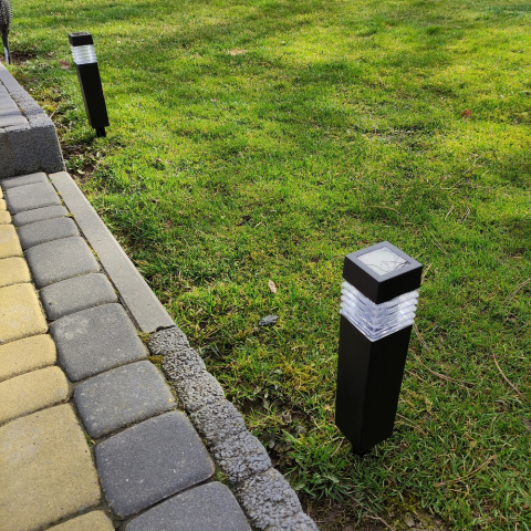 Lampa ogrodowa solarna LED Wbijana Kwadrat Słupek Lampa ogrodowa solarna LED Wbijana Kwadrat Słupek
