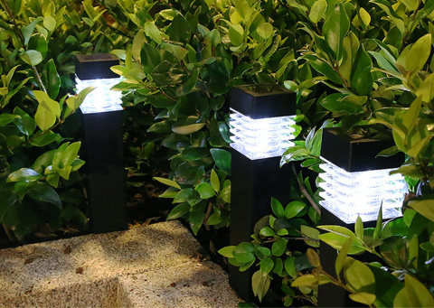 Lampa ogrodowa solarna LED Wbijana Kwadrat Słupek Lampa ogrodowa solarna LED Wbijana Kwadrat Słupek