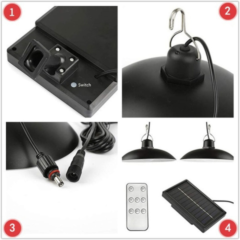 Lampa solarna LED Ogrodowa Wisząca Żyrandol + Pilot Lampa solarna LED Ogrodowa Wisząca Żyrandol + Pilot