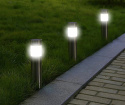 Lampa ogrodowa solarna LED Wbijana Stalowa 15 sztuk