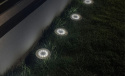 Lampa solarna ogrodowa grunt 16 LED Zimna Biel 4 sztuki