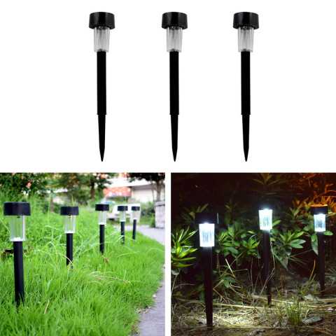 Lampa ogrodowa solarna LED Stojąca Wbijana Czarna 10 szt Lampa ogrodowa solarna LED Stojąca Wbijana Czarna 10 szt